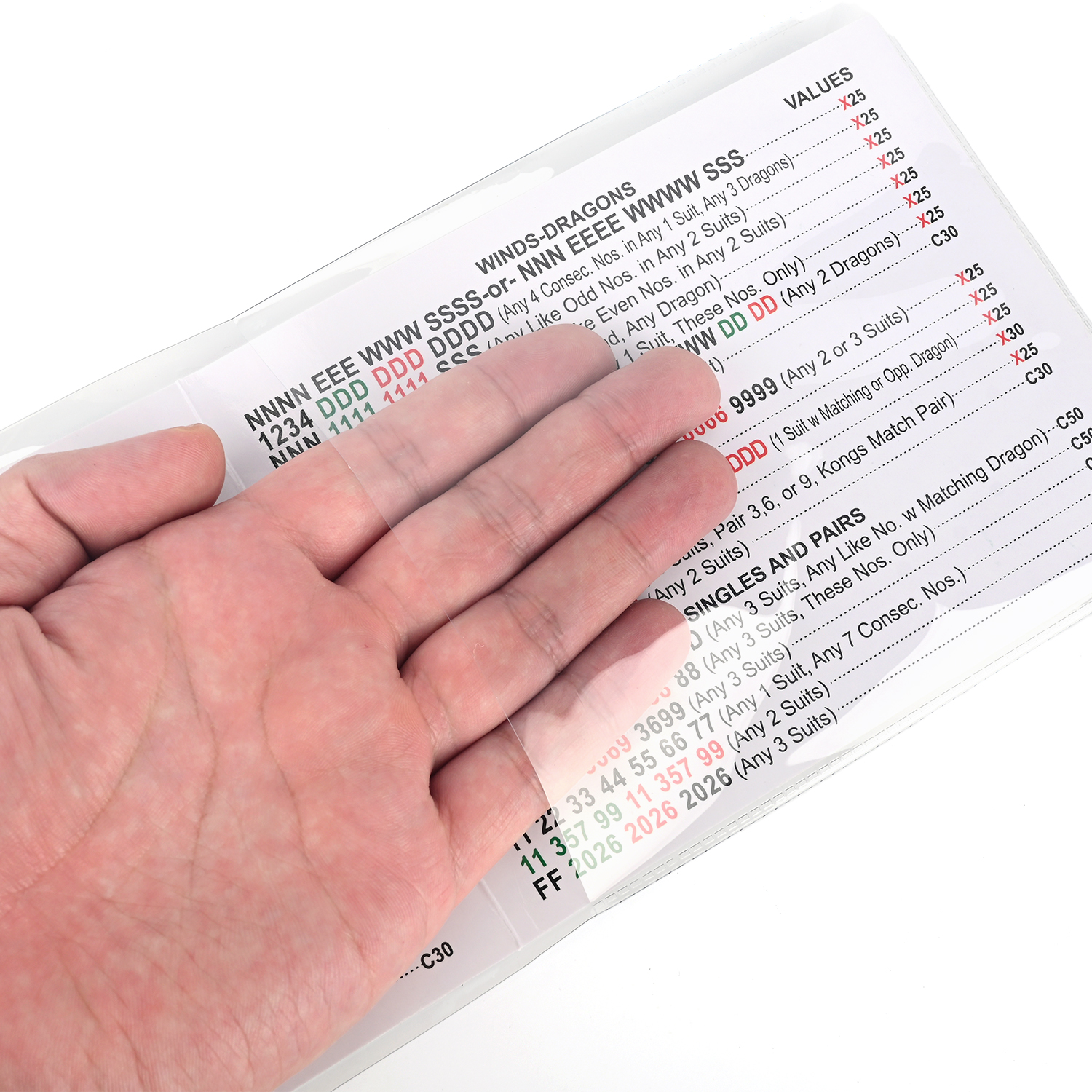 American Mahjong Rule Card Sleeves product view 3